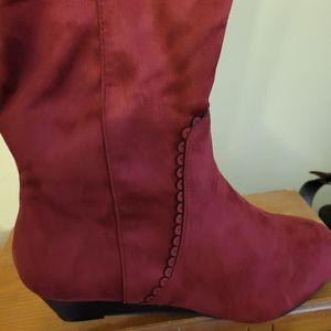 Ladies Boots Maroon Redish